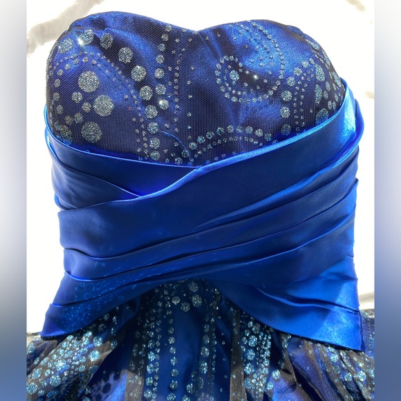 Strapless Royal Blue Prom Dress - Picture 2 of 5
